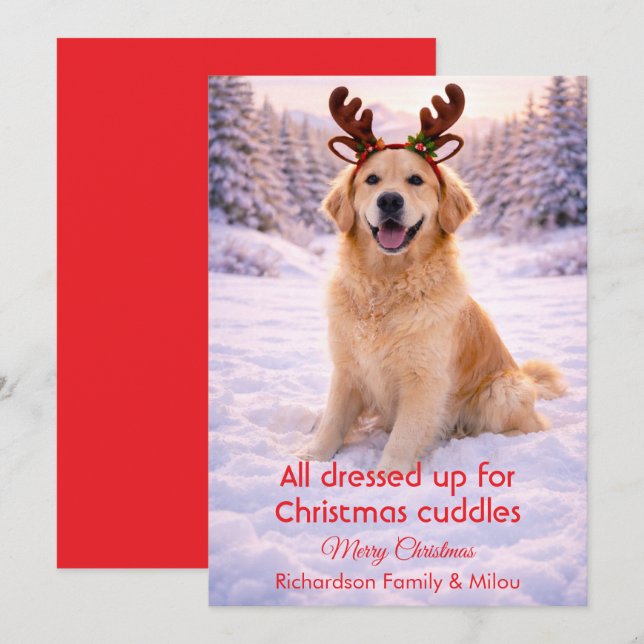 Cartes Pour Fêtes Annuelles Cute Dog with Christmas Funny Quote | Holiday Card (Devant / Derrière)