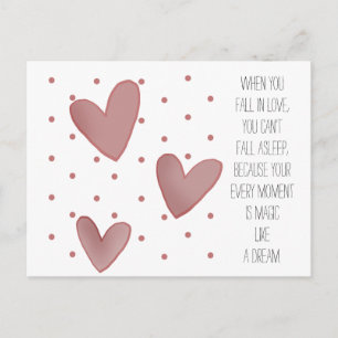 Cartes Pour Fêtes Annuelles Cute Dots and Hearts Pattern Valentine's Postcard