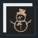 Cartes Pour Fêtes Annuelles Cute drôle Snowman moderne Noir et Or Noël<br><div class="desc">Carte de Noël sur mesure,  joli moine moine moderne Noir et or Faux Or Parties scintillant Faux  Élégante carte de voeux de Noël, </div>