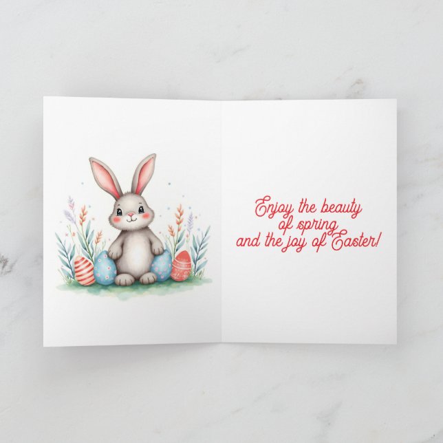 Cartes Pour Fêtes Annuelles Cute Easter Bunny And Eggs Popular Collection (Intérieur)