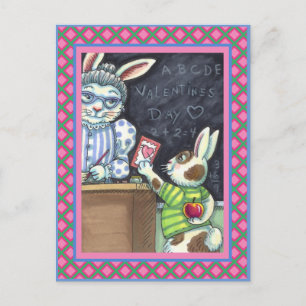 CARTES POUR FÊTES ANNUELLES CUTE ENSEIGNANT'S PET, APPLE & VALENTINE BUNNY RAB