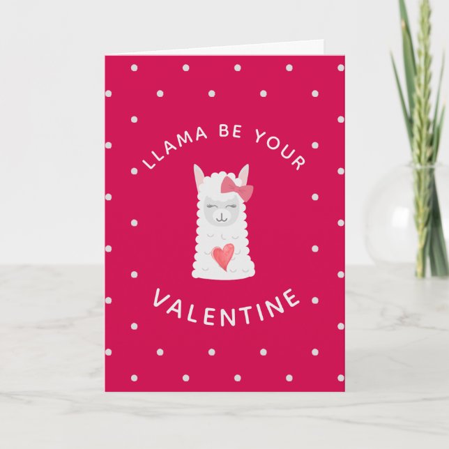 Cartes Pour Fêtes Annuelles Cute et Funny LLama Saint-Valentin (Devant)