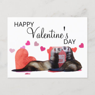 Cartes Pour Fêtes Annuelles Cute Ferret Saint Valentin Coeur