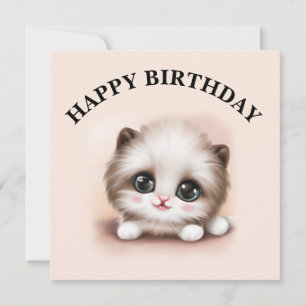 Cartes Pour Fêtes Annuelles Cute Fluffy Furr Ball Kitten