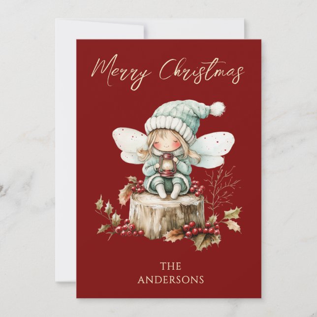 Cartes Pour Fêtes Annuelles Cute Forestcore Vacances Fées (Devant)