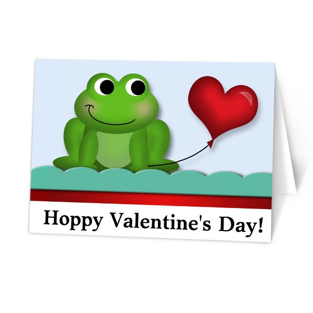 Cartes Pour Fêtes Annuelles Cute Frog Hoppy Valentine's Day (Cute Frog Hoppy Valentine's Day Holiday Card at The Valentine Shoppe on Zazzle.)
