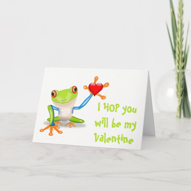 Cartes Pour Fêtes Annuelles Cute Frog Valentine's Day Funny Pun (Devant)