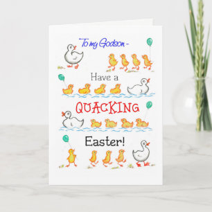Cartes Pour Fêtes Annuelles Cute Fun Ducklings Quacking Pâques, pour Godson
