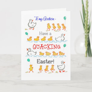 Cartes Pour Fêtes Annuelles Cute Fun Ducklings Quacking Pâques, pour Godson