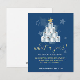 Cartes Pour Fêtes Annuelles Cute Funny 2020 Année Aquarelle Toilette Arbre