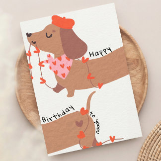 Cartes Pour Fêtes Annuelles Cute Funny Dachshund Birthday Card Dog Lovers