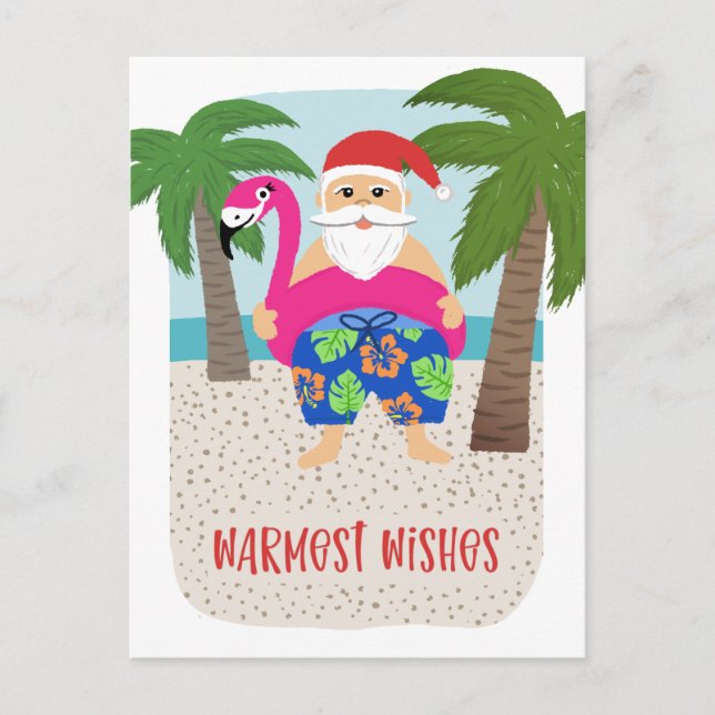 Cartes Pour Fêtes Annuelles Cute Funny Tropical Santa Christmas (Devant)
