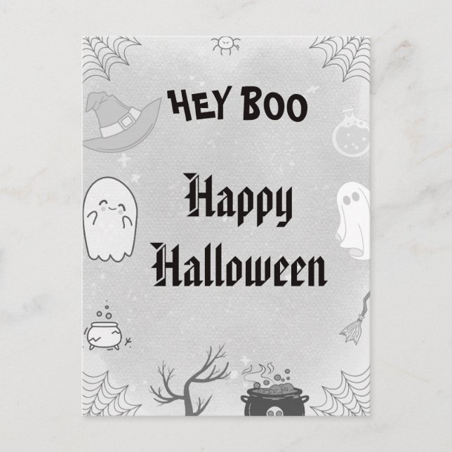 Cartes Pour Fêtes Annuelles Cute Ghost Halloween  (Devant)