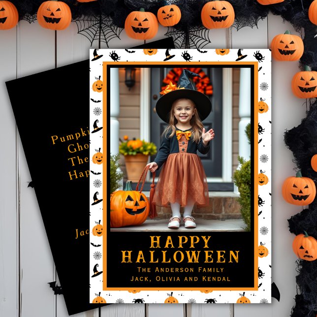 Cartes Pour Fêtes Annuelles Cute Ghouls Classic Custom Halloween Photo (Cute Ghouls Classic Custom Halloween Photo Holiday Card)