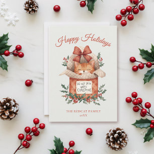 Cartes Pour Fêtes Annuelles Cute Ginger Cat Ne S'Ouvre Pas Avant Noël