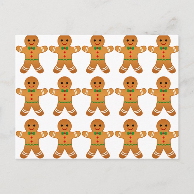 Cartes Pour Fêtes Annuelles Cute Gingerbread homme Motif - Noël (Devant)