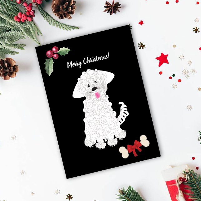 Cartes Pour Fêtes Annuelles Cute Girl Maltese Chien personnalisable (Créateur téléchargé)