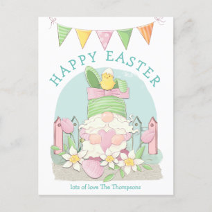 Cartes Pour Fêtes Annuelles Cute Gnome Bunny Chick Spring Pastels Joyeux Pâque