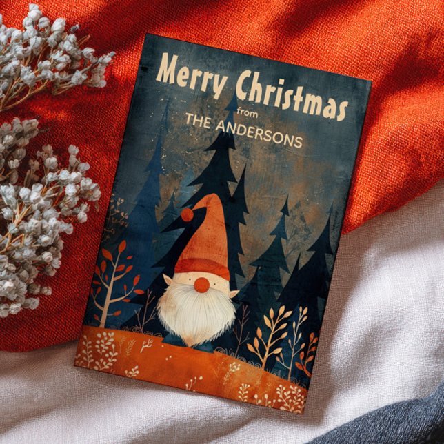 Cartes Pour Fêtes Annuelles Cute Gnome Nordic Art Merry Christmas Whimsical  (Créateur téléchargé)
