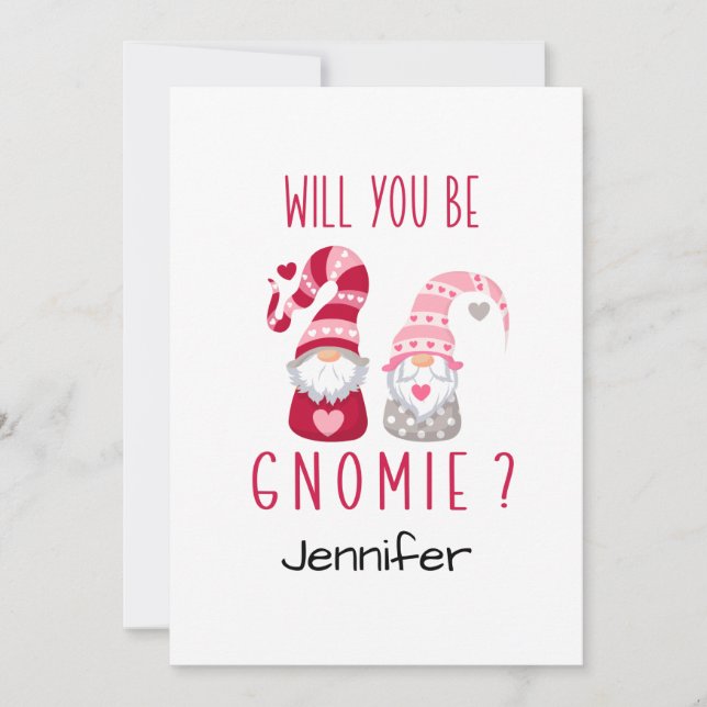 Cartes Pour Fêtes Annuelles Cute Gnome Personalized (Devant)