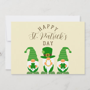 Cartes Pour Fêtes Annuelles Cute Gnomes Vert Jour de la Saint-Patrick Moderne