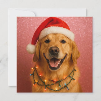 Cartes Pour Fêtes Annuelles Cute Golden Retriever Christmas Card.