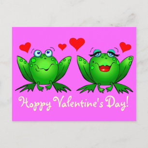 Cartes Pour Fêtes Annuelles Cute Green Cartoon Grenouilles Hoppy Valentines Jo