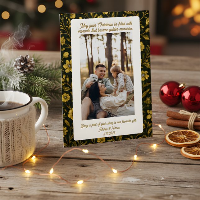 Cartes Pour Fêtes Annuelles Cute Green Plaid Portrait Photo Christmas Holiday  (Créateur téléchargé)