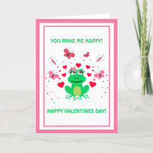 Cute Grenouille-Hoppy Et Coeurs Jour Des Valentine