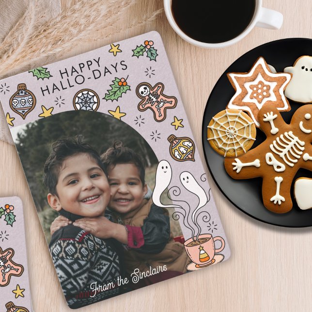 Cartes Pour Fêtes Annuelles Cute Halloween Photo de famille de Noël (Créateur téléchargé)