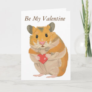 Cartes Pour Fêtes Annuelles Cute Hamster Holding a Heart