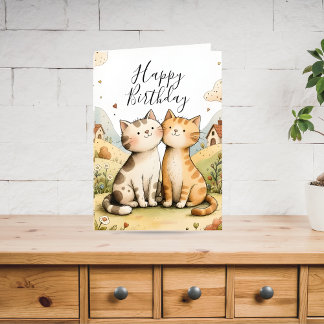 Cartes Pour Fêtes Annuelles Cute Happy Birthday Cat