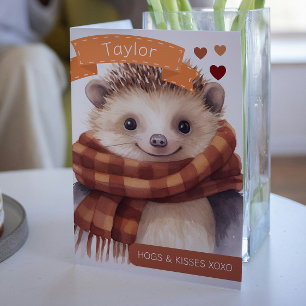 Cartes Pour Fêtes Annuelles Cute Hérisson et Baisers Valentins personnalisés