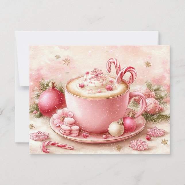 Cartes Pour Fêtes Annuelles Cute hot chocolate cup  (Devant)