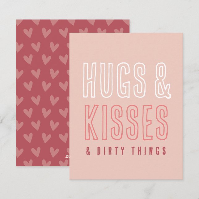 Cartes Pour Fêtes Annuelles Cute Hugs & Baisers & Sale Thèmes Drôle Valentines (Devant / Derrière)