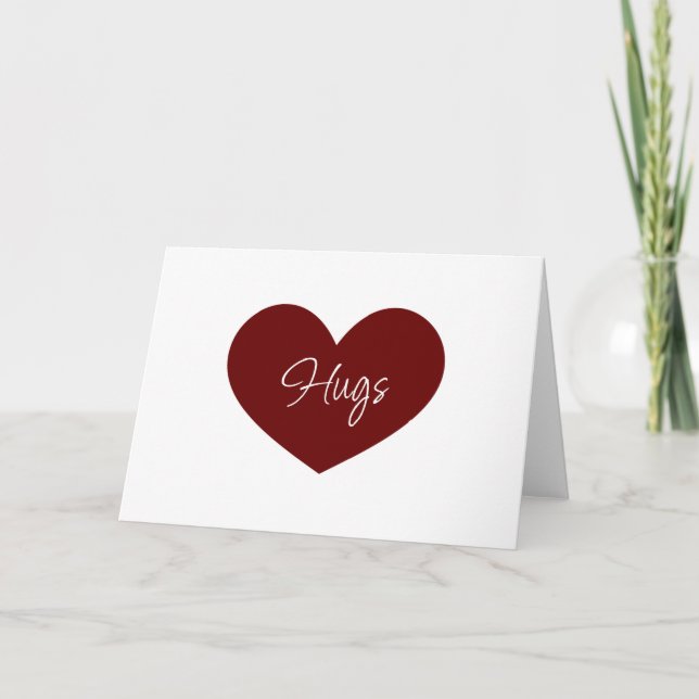 Cartes Pour Fêtes Annuelles Cute Hugs Heureuse Sainte-Valentin de coeur rouge (Devant)