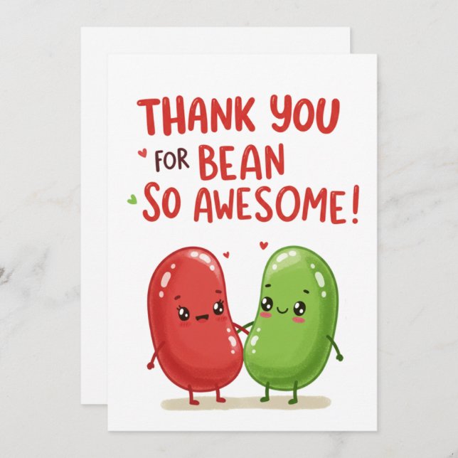 Cartes Pour Fêtes Annuelles Cute Jelly Bean Couple - Saint Valentin (Devant / Derrière)