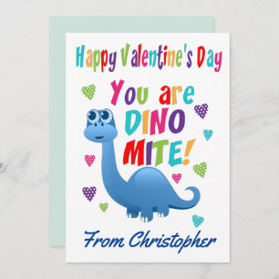 Cartes Pour Fêtes Annuelles Cute Kids Valentines Day Classroom Dinosaur