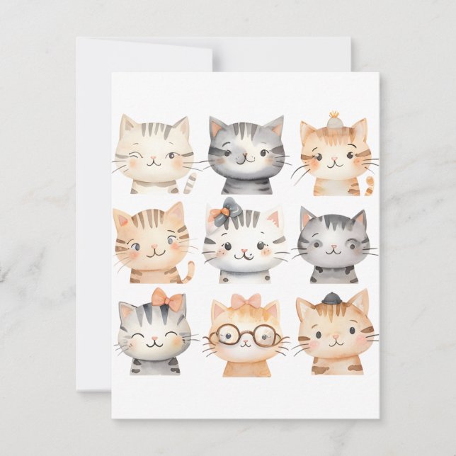 Cartes Pour Fêtes Annuelles Cute Kittens Joueur (Devant)