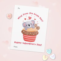 Cute Koala à Cupcake Custom Kids Saint Valentin
