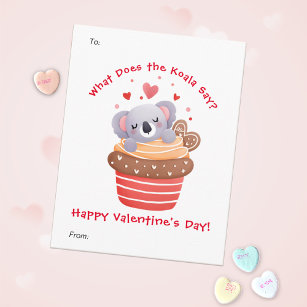 Cartes Pour Fêtes Annuelles Cute Koala à Cupcake Custom Kids Saint Valentin