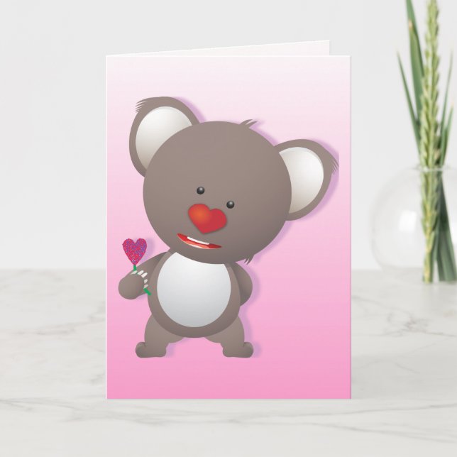 Cartes Pour Fêtes Annuelles Cute Koala Bear Valentine Salutation (Devant)