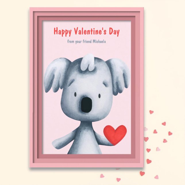 Cartes Pour Fêtes Annuelles Cute Koala Saint-Valentin (Créateur téléchargé)