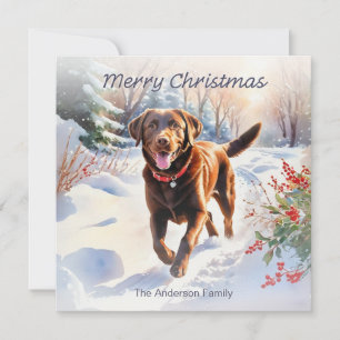 Cartes Pour Fêtes Annuelles Cute Lab Chocolat Labrador Chien Joyeux Noël