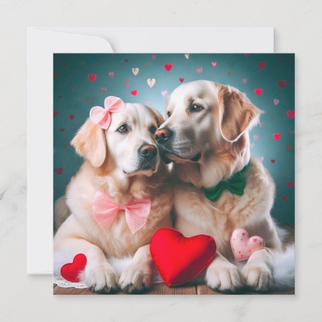 Cartes Pour Fêtes Annuelles Cute labrador couple valentine's day (Devant)
