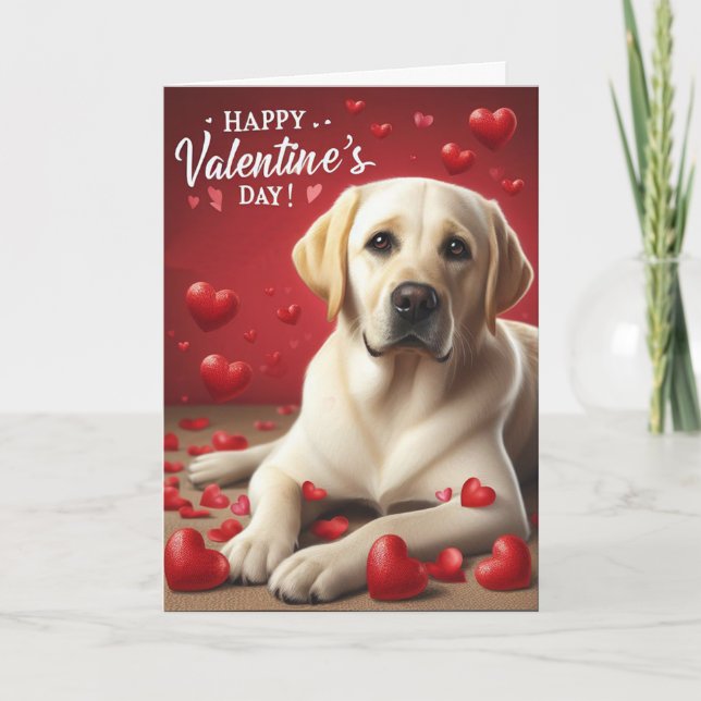Cartes Pour Fêtes Annuelles Cute Labrador Retriever Chien Heureuse Sainte-Vale (Devant)