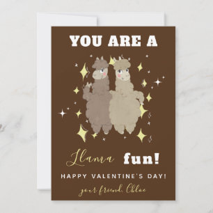 Cartes Pour Fêtes Annuelles Cute Lama Couple Friends Classe Valentine