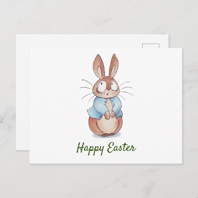 Cartes Pour Fêtes Annuelles Cute lapin (Devant / Derrière)