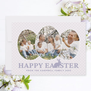 Cartes Pour Fêtes Annuelles Cute Lavender Rabbit Famille OEufs Photo Pâques Ca