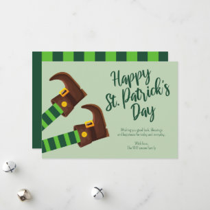 Cartes Pour Fêtes Annuelles Cute Leprechaun Legs Green Happy St. Patrick's Day